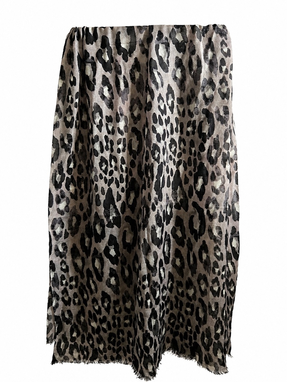 FRAAS Leopard Print Scarf Gray Black Bloomingdale's Exclusive NWT